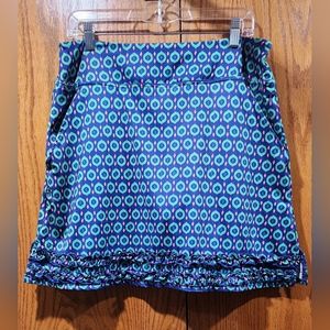 Birdies and bows XL athletic skort ruffle green blue 18" waist to hem
